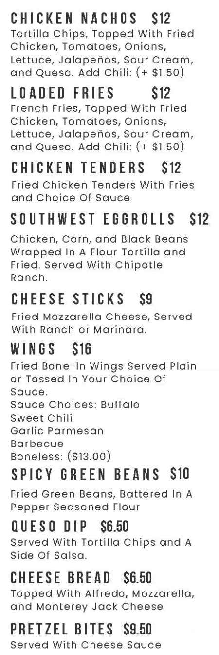 The Landing menu page 1