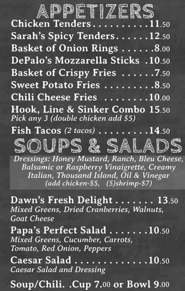 Baited Hook At Mascoma Lake menu page 1