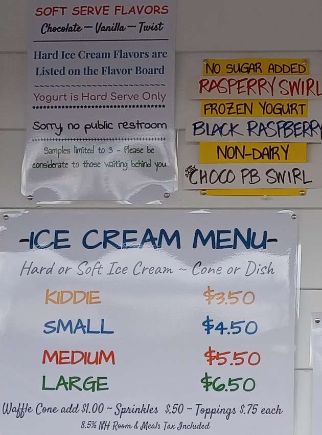 Village Creami-Cone menu page 1