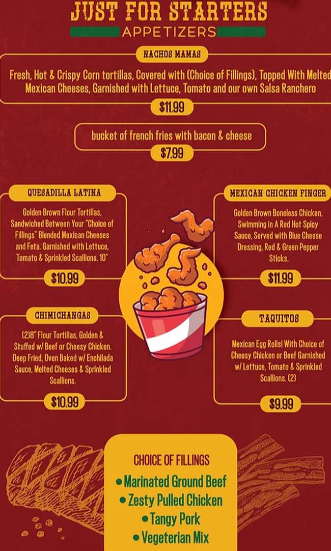 Nachos Mexican Grille menu page 1