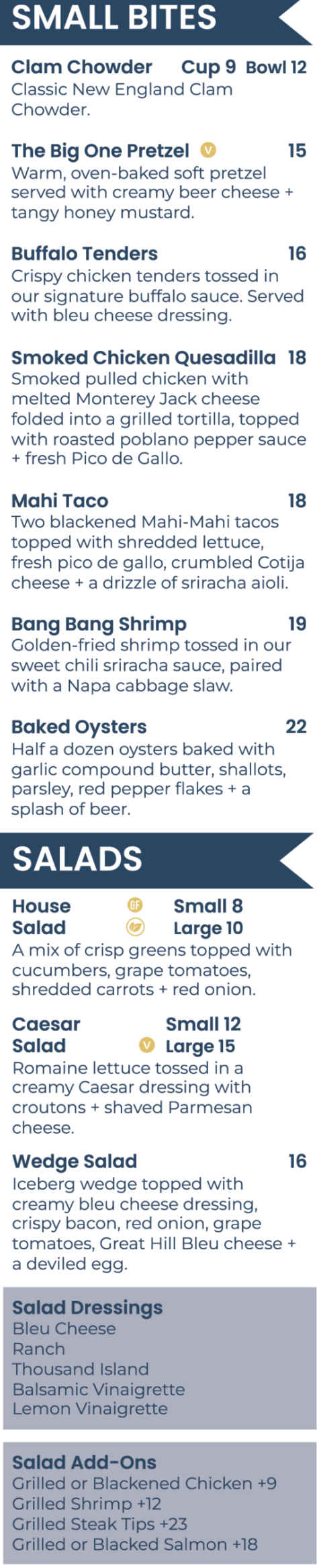 Basecamp Brewing menu page 1