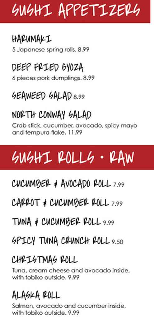 Delaney's Hole In the Wall menu page 1