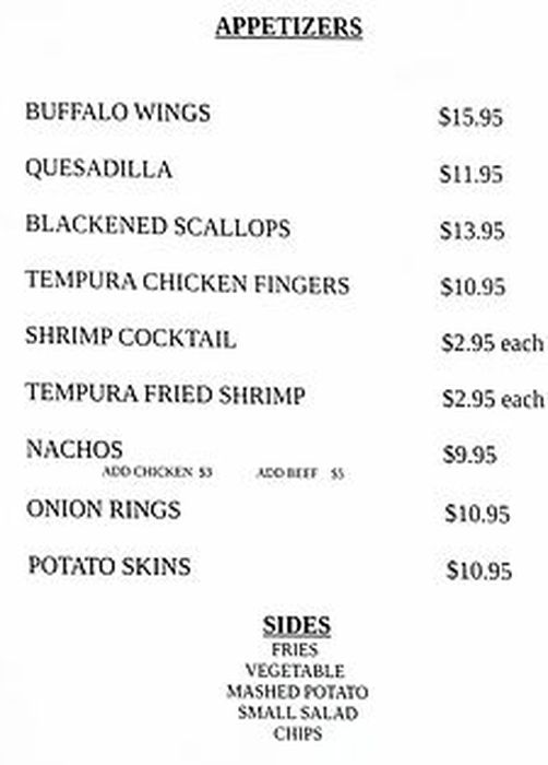 Hooligans menu page 1