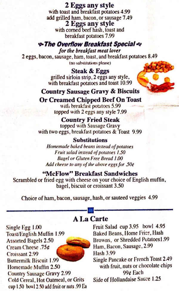 Annie's Overflow menu page 1