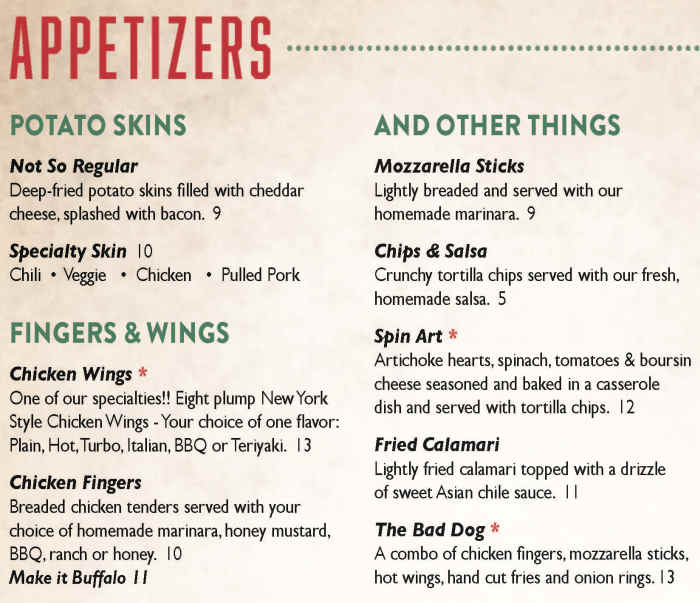 Lucky Dog Tavern & Grill menu page 1