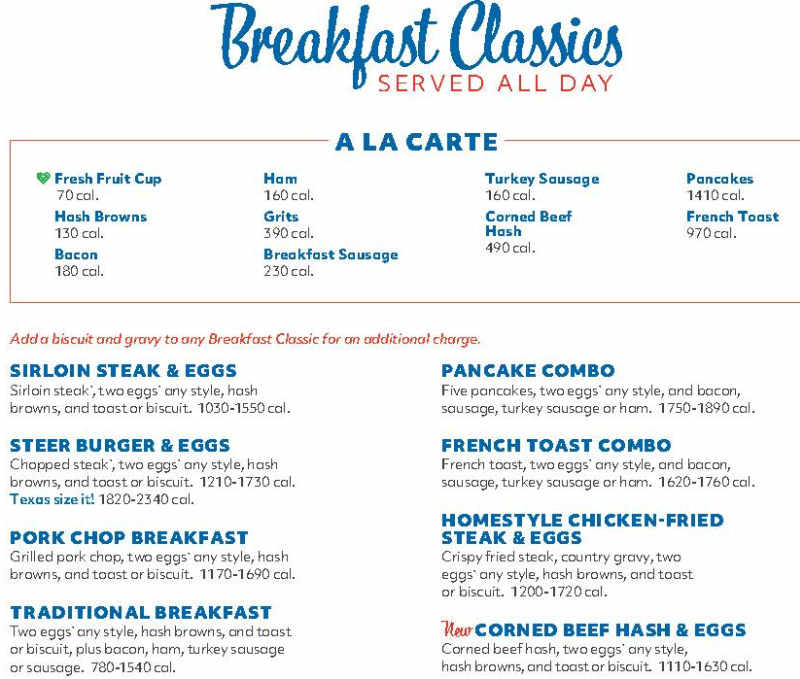 Country Pride menu page 1