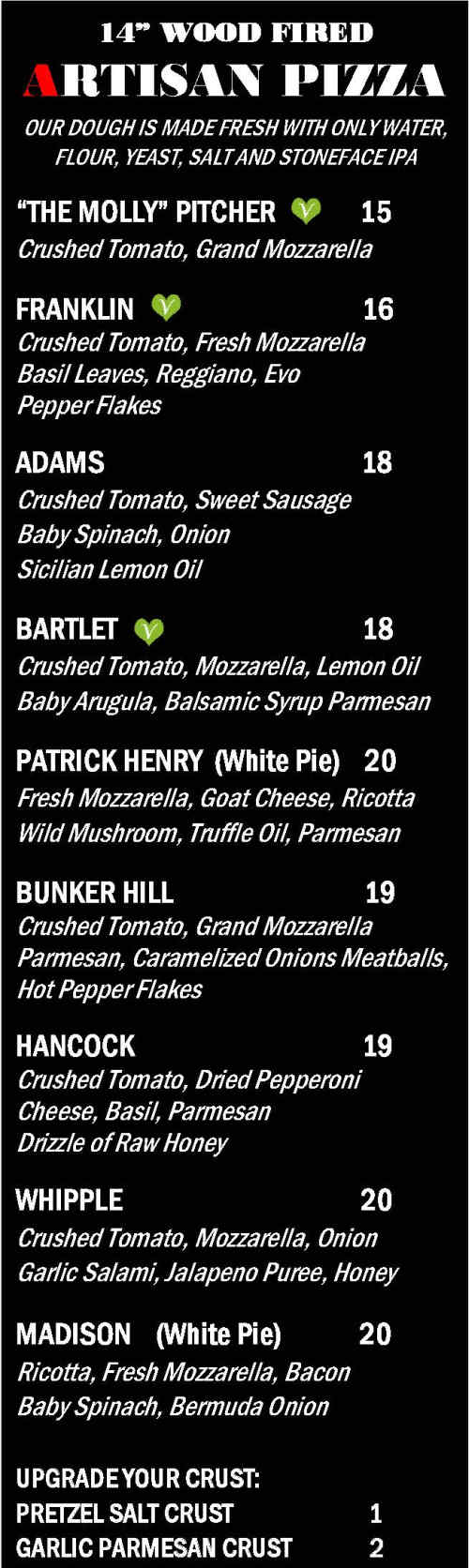 Revolution Taproom & Grill menu page 1