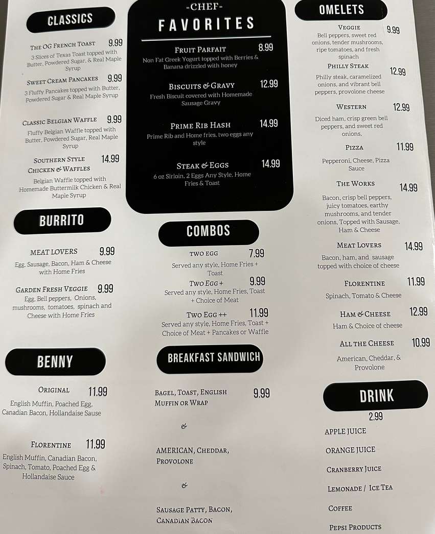 The Local Bakery & Diner menu page 1