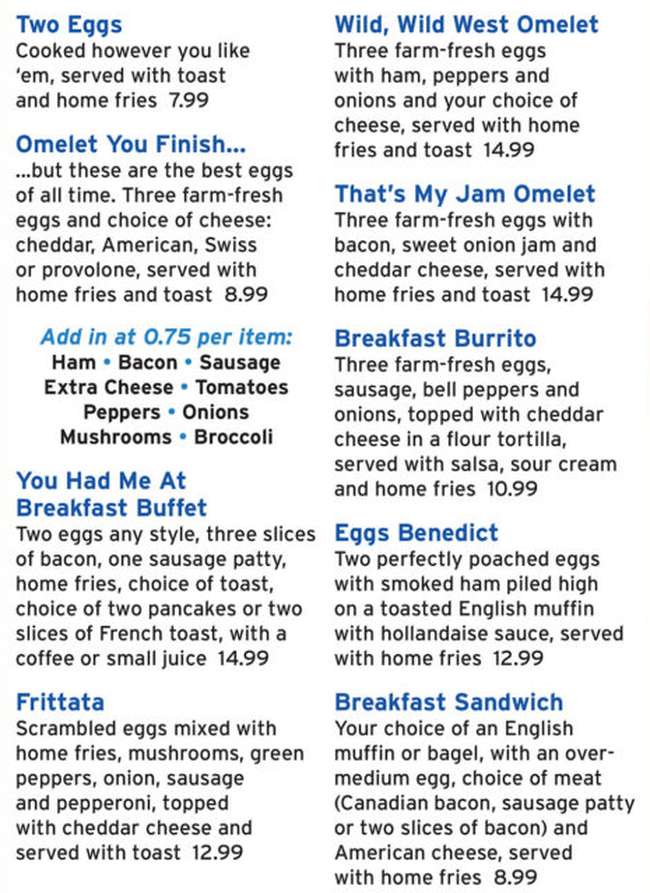 Blu Anchor menu page 1