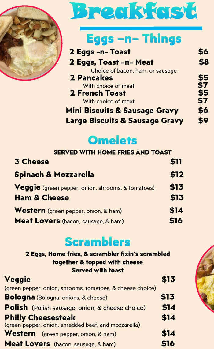 Jen's Joint menu page 1