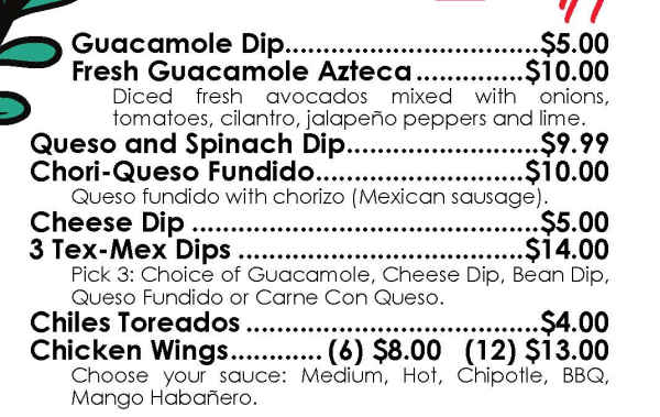 Senor Leon menu page 1