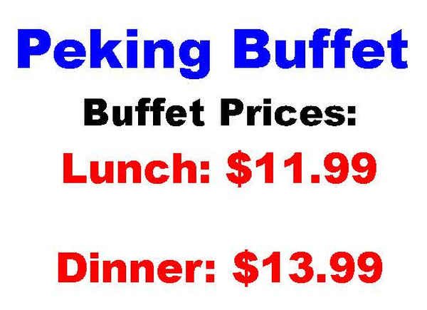 Peking Buffet menu page 1