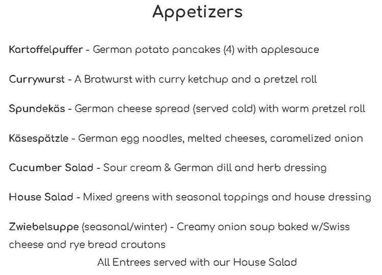 Rheinblick menu page 1