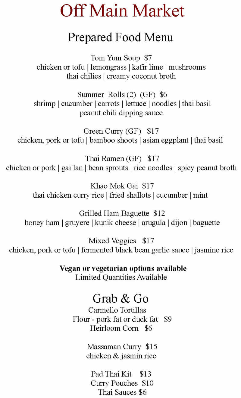 Off Main Market menu page 1