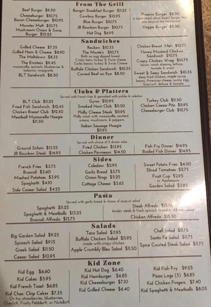 Jelly Beans menu page 1