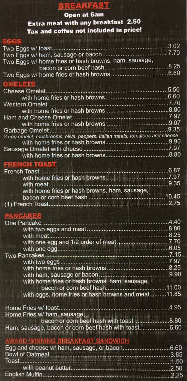 R&M Restaurant & Bar menu page 1