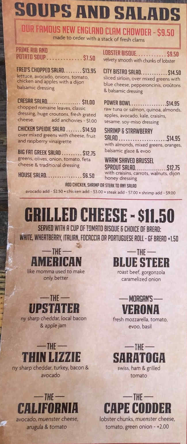 Dasher's Corner Pub menu page 1