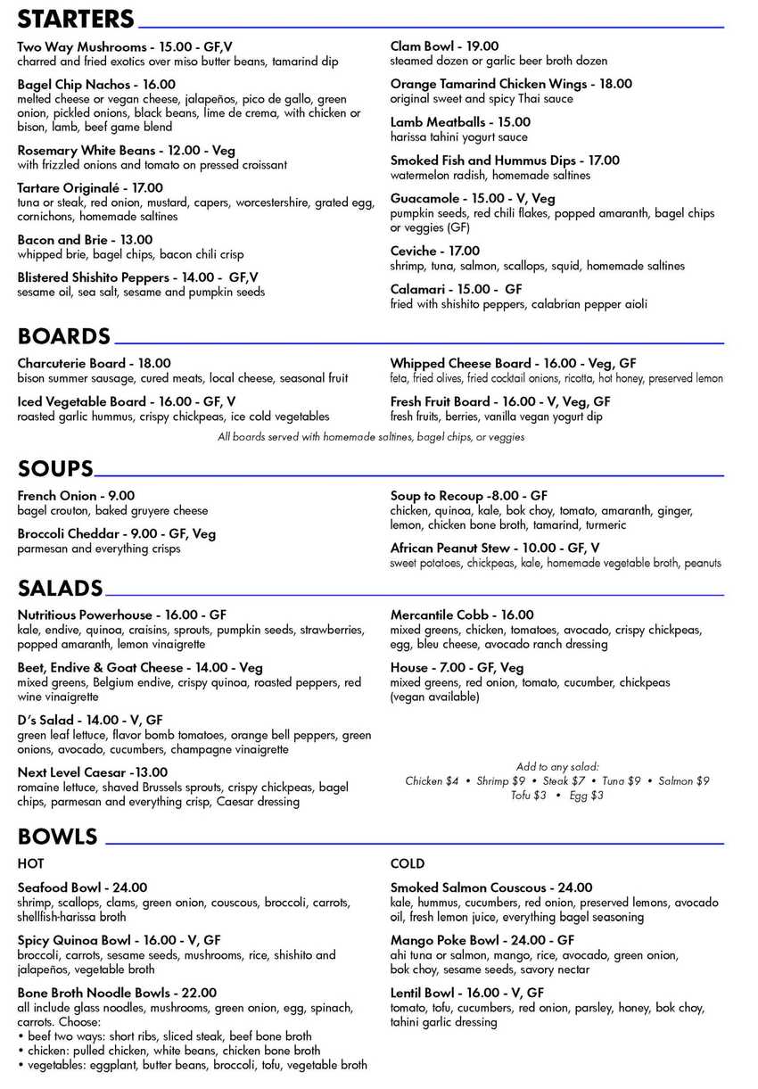 The Exchange menu page 1