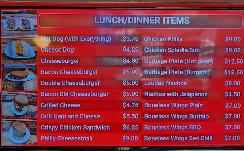 Central Hots menu page 1