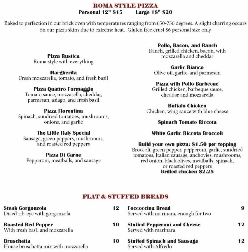 Tanino Ristorante Italiano menu page 1