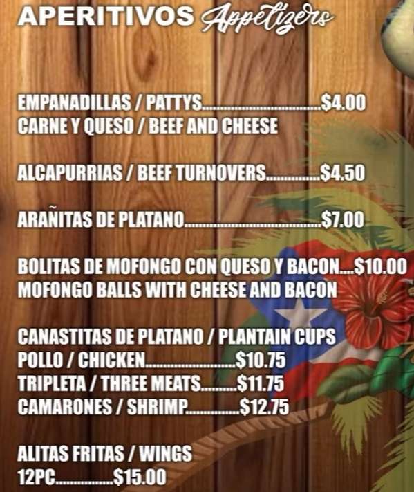 El Negocio menu page 1