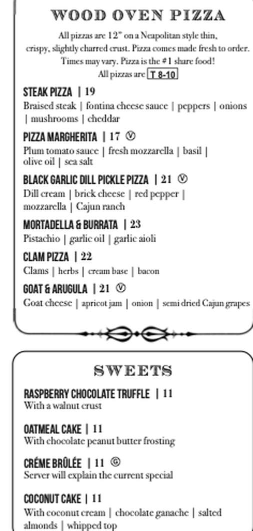 Ember Woodfire Grill menu page 1
