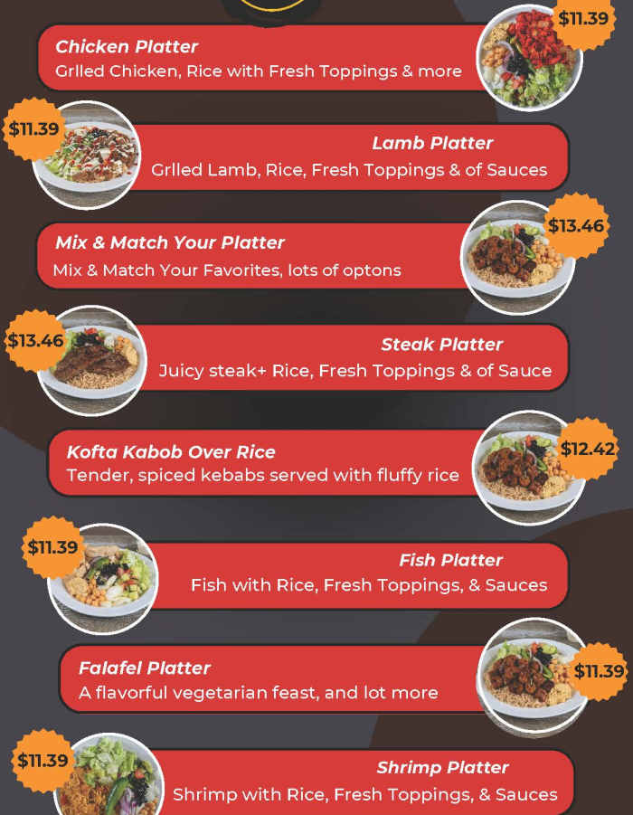 Kalash Kitchen menu page 1