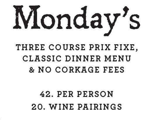 Kindred Fare menu page 1