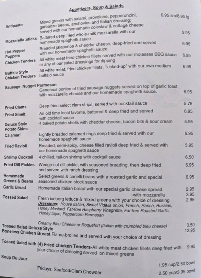 The Deluxe Grill menu page 1