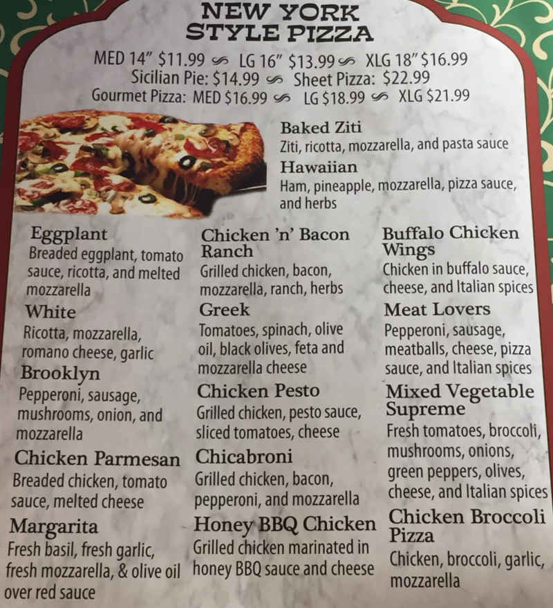 Marrakech menu page 1