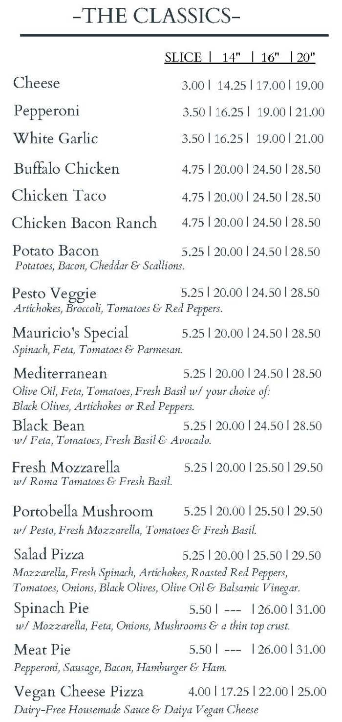 Pizza Aroma menu page 1