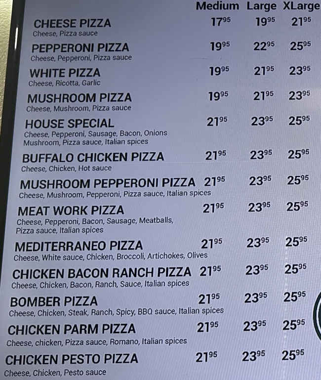 Komonz Grill menu page 1