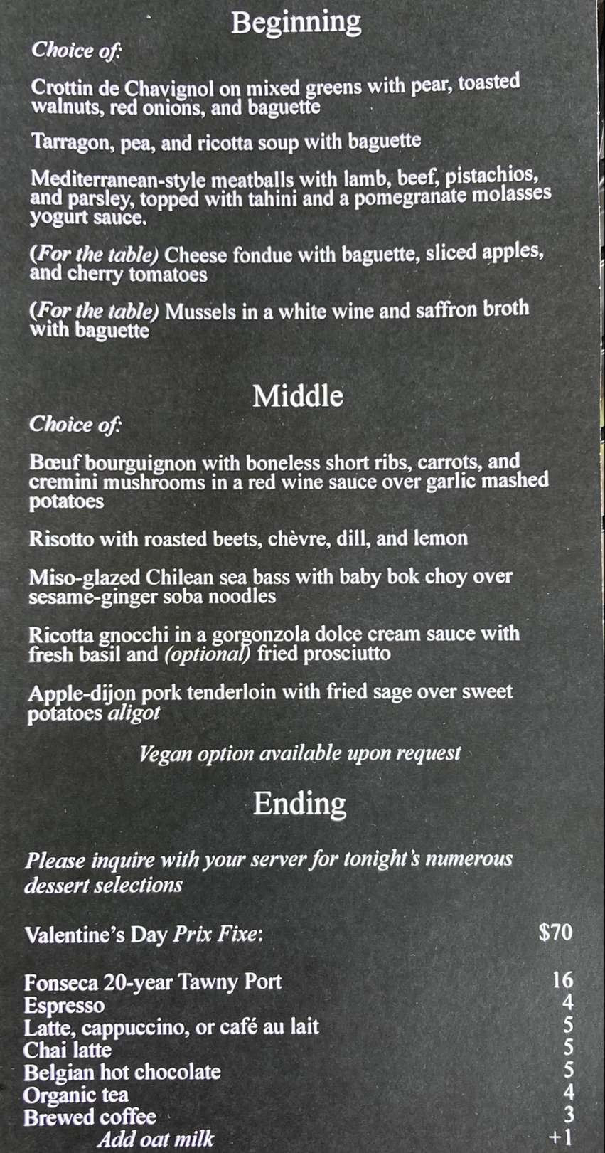 Allechant menu page 1