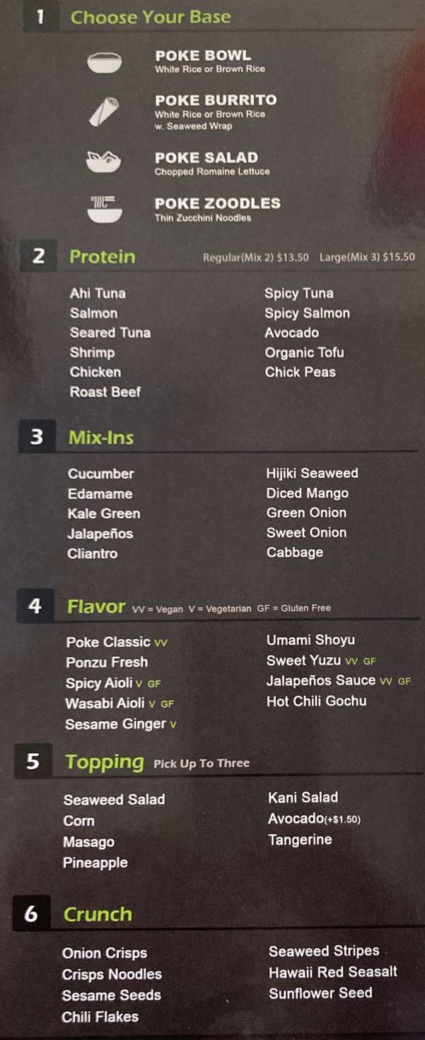 Pokelava menu page 1