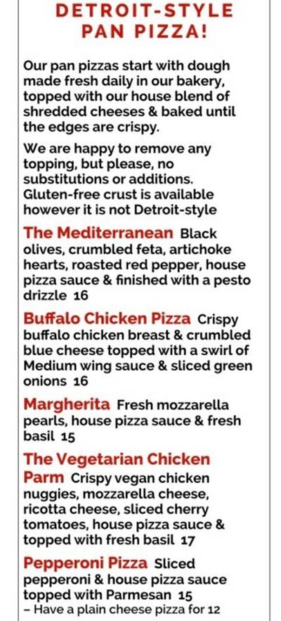 Lake Placid Pub & Brewery menu page 1