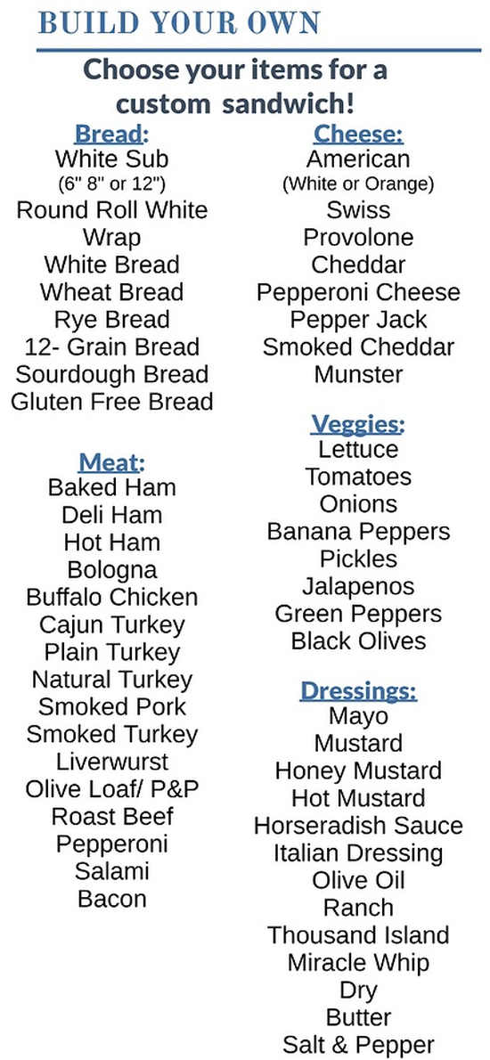 Little Supermarket menu page 1