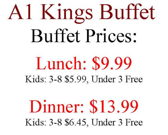 A1 Kings Buffet menu page 1