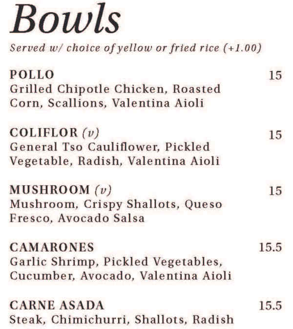 Agave Menu, New Paltz, NY