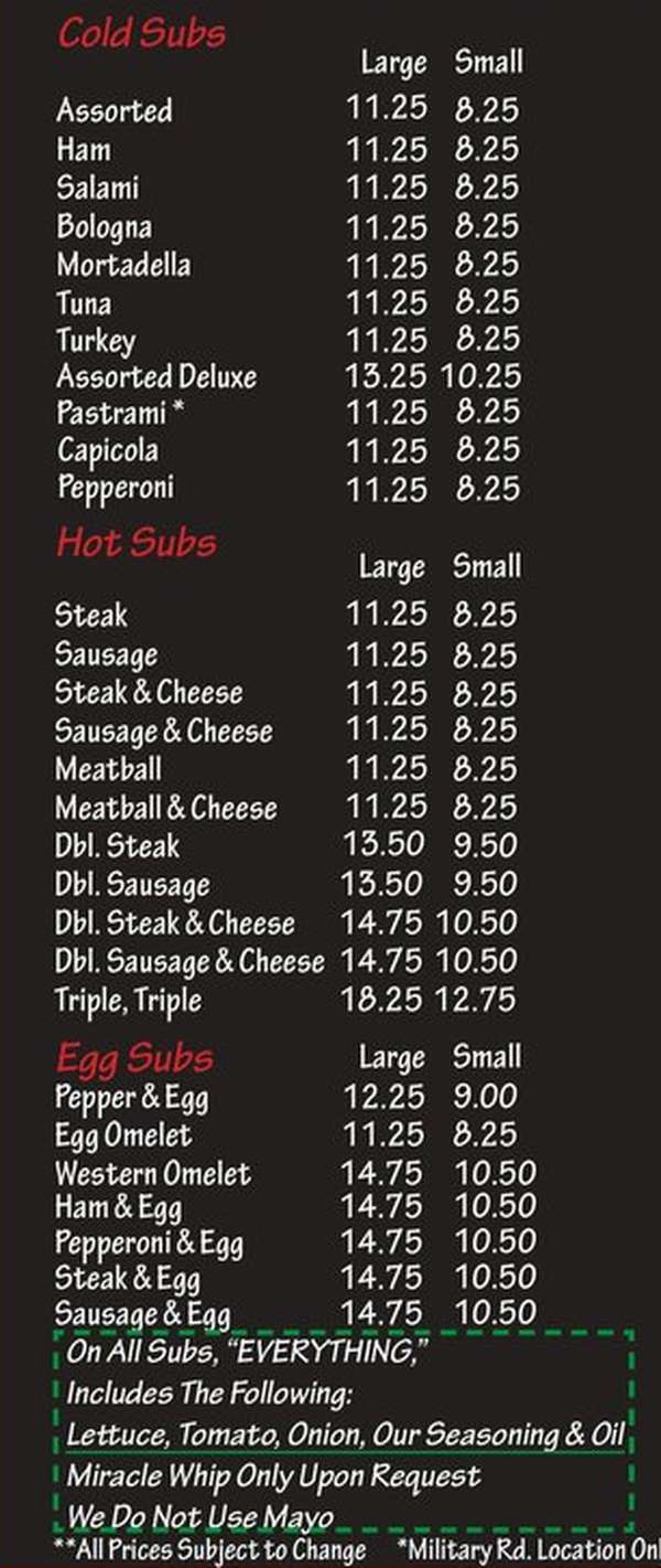 Viola's Submarine House II menu page 1