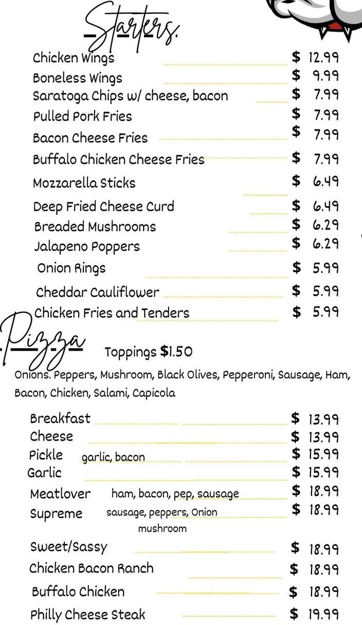 Heuvelton Deli menu page 1