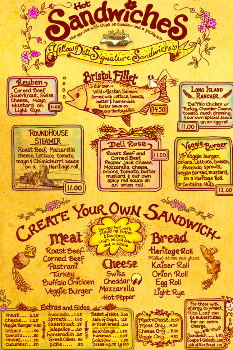 Yellow Deli menu page 1