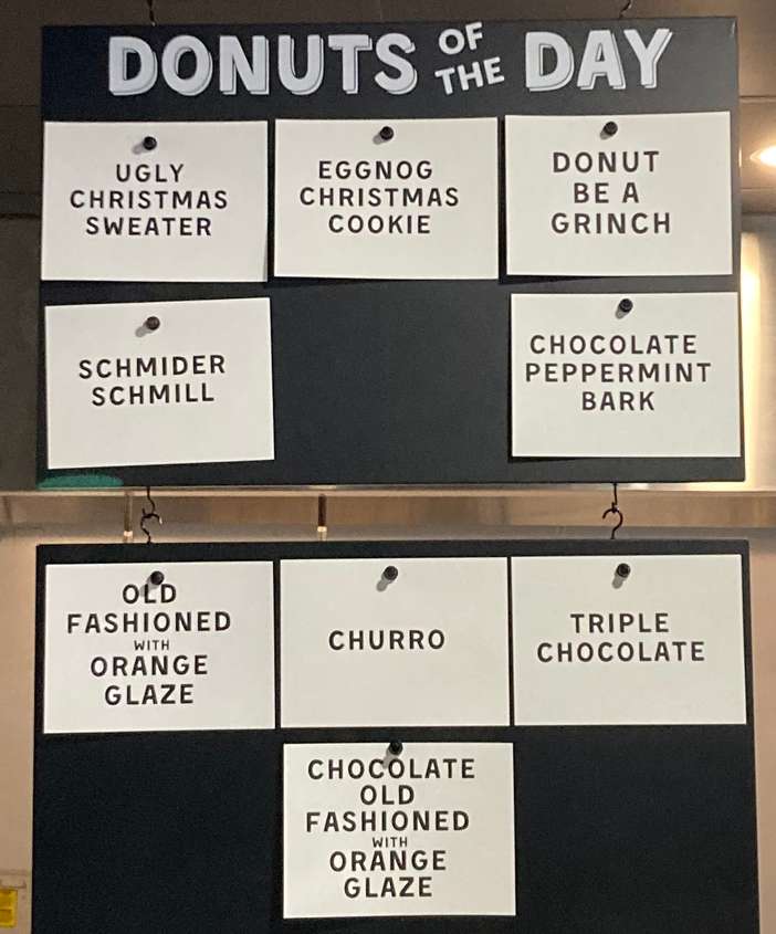 Owego Donut & Beer menu page 1