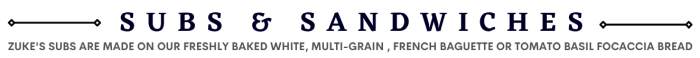 Zuke's Deli menu page 1