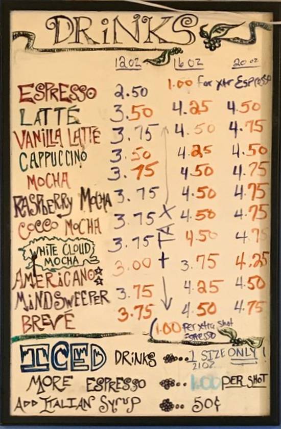 Koffee Kat menu page 1