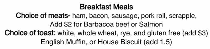 The Jawn Deli menu page 1