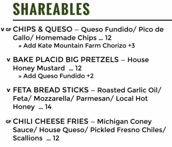 RiverTrail Beerworks menu page 1