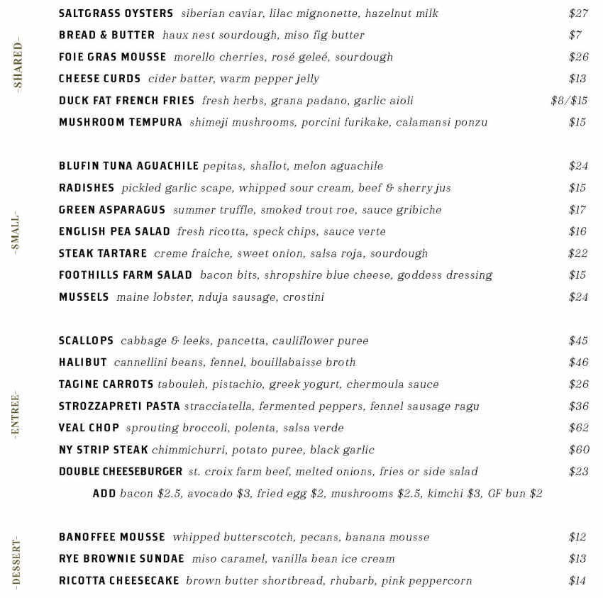 Hamlet & Ghost menu page 1