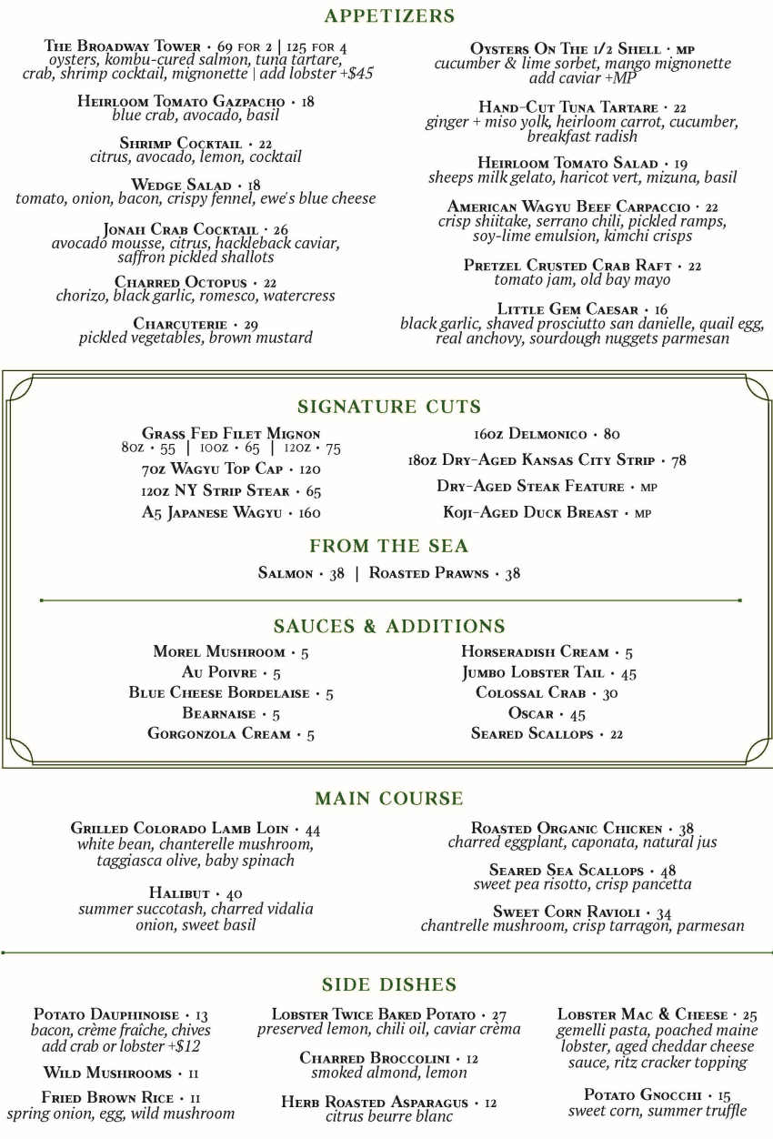 Salt & Char menu page 1