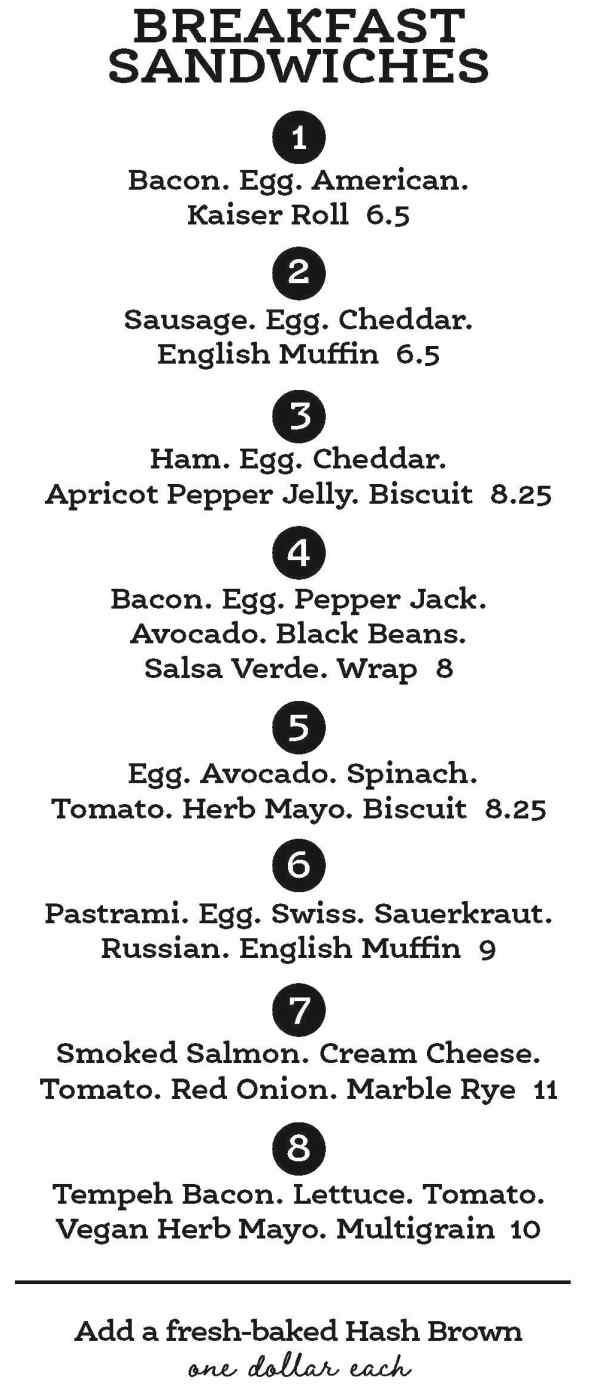 The Little Market menu page 1