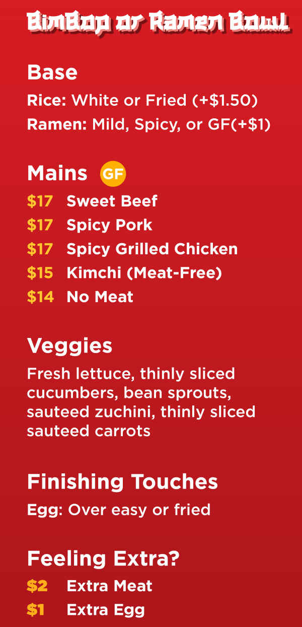 Ji-Woo's Korean Seoul Food menu page 1